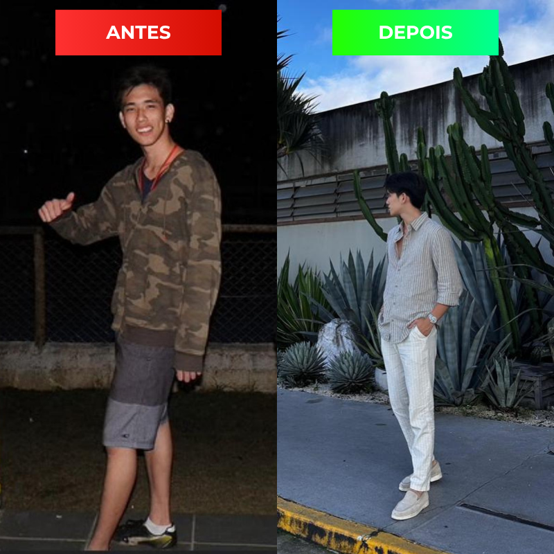 Antes e depois de aluno do Método KM